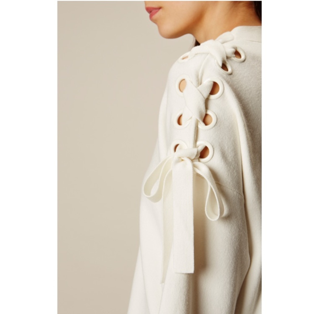 Karen Millen lace up shoulder sweater - Picture 2 of 6
